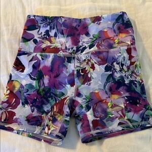 RBX Purple and Blue Athletic Shorts with Artistic Design